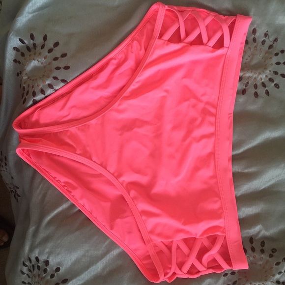 Plus size Bikini Bottom with crisscross cutouts