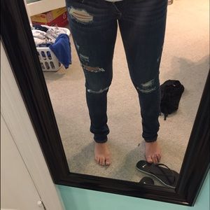 abercrombie & fitch skinny distressed jeans