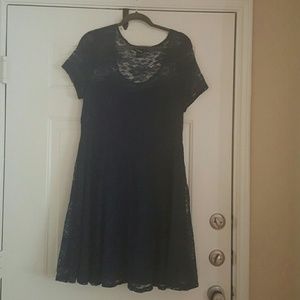 Short, navy lace dress