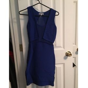 BRAND NEW Blue bodycon-mesh cut out dress