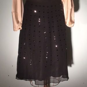 Carole Little NWT chiffon/sequin a-line skirt