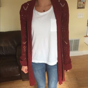 Lucky Brand Burgundy Cardigan