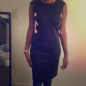 Black and Gold strappy backed dress