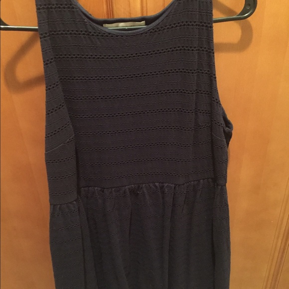 Loft navy blue eyelet mini dress