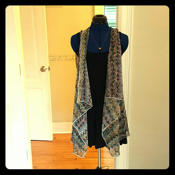 Sheer, fun, long drapey vest!