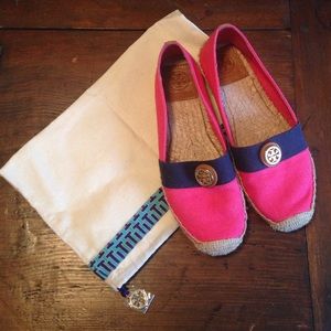 Tory Burch Color Block Espadrilles - Pink and Navy