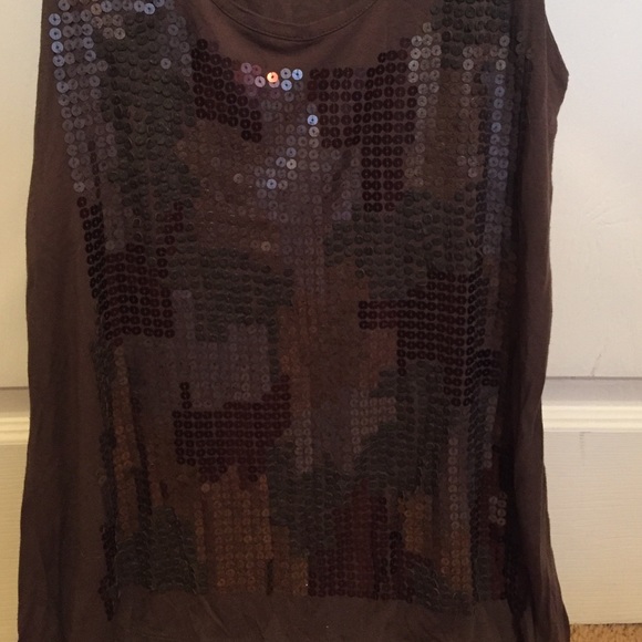 ecru Sequin Front Tank Top - Picture 2 of 4