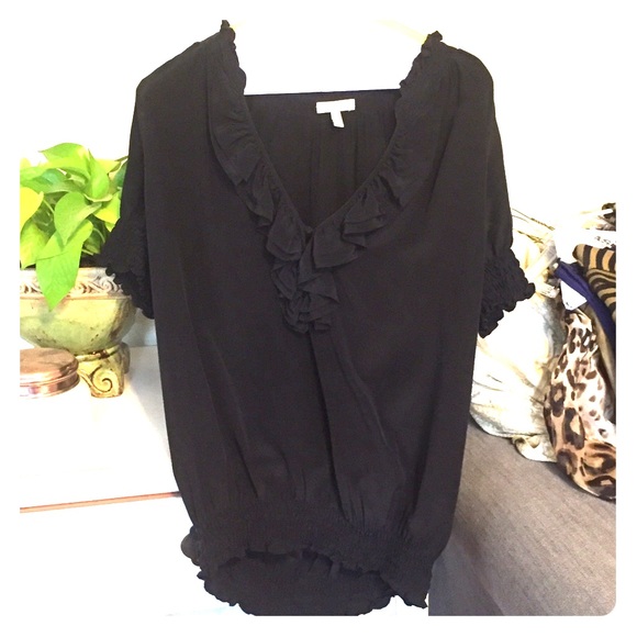 Joie black silk top