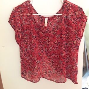 Open back flower shirt