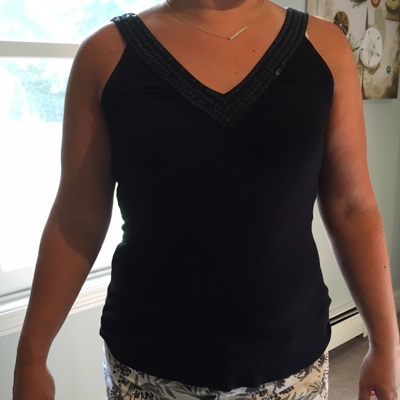 Black michael kors sequin v-neck tank top - Picture 1 of 3