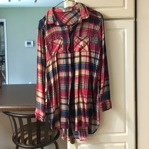 Plaid/tunic  button up