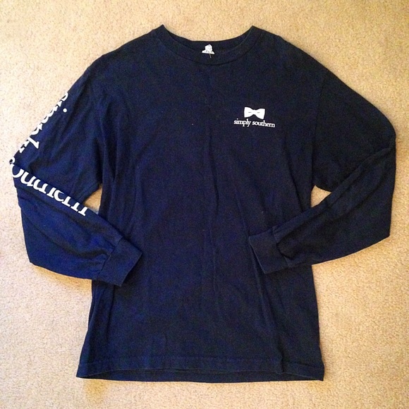 Simply Southern Navy Long Sleeve Medium Shirt