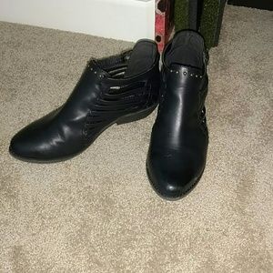 F21 studded ankle booties