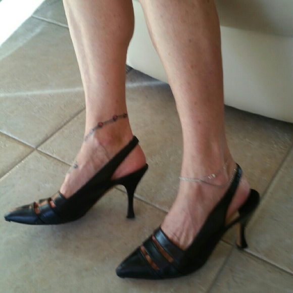 Manolo Blahnik black slingback