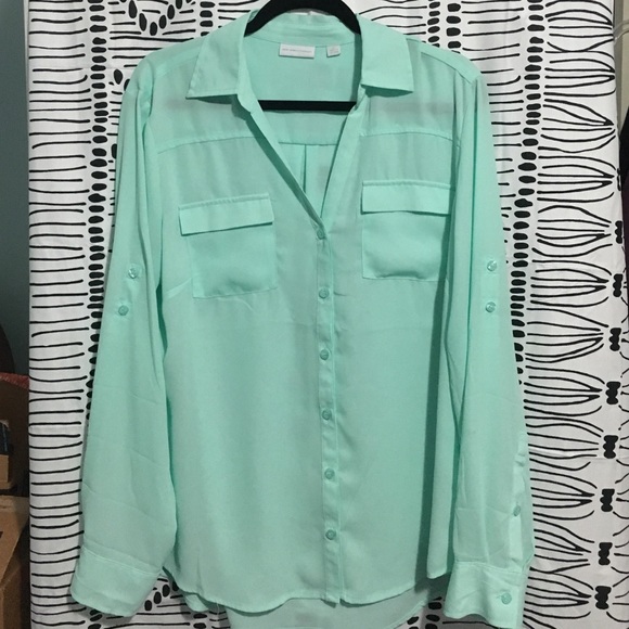 Aqua button down
