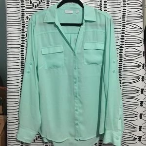 Aqua button down