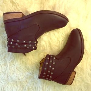 Cute black studded ankle booties