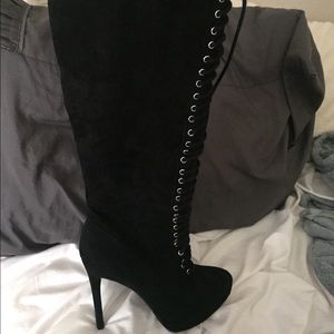 Back lace up boots