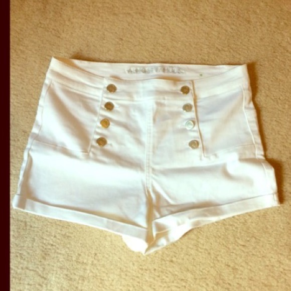 White Sailor style shorts