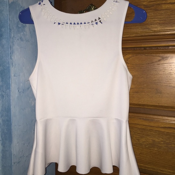 White Peplum Top