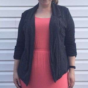 Size XL Charcoal Soft Blazer Shaped Cardigan