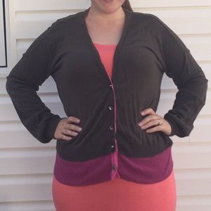 Size XL Simply Vera Dark Olive Green Cardigan