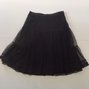 Free People poofy black lace skirt
