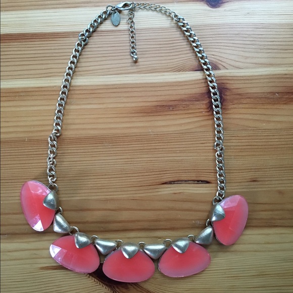 Coral and gold statement necklace!
