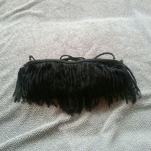 Black fringe bikini top