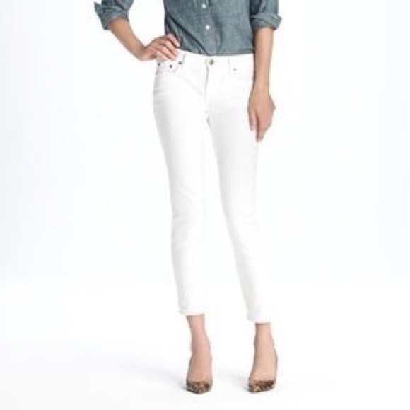 Jcrew white cropped jeans