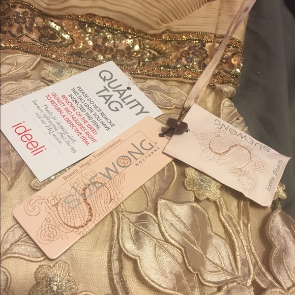 Gold Leaf Strapless Dress