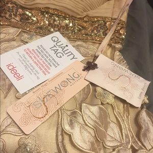 Gold Leaf Strapless Dress