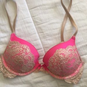 Hot Pink + Gold Victoria's Secret Bra