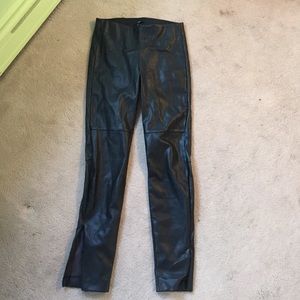 Leather pants stretchy waistband