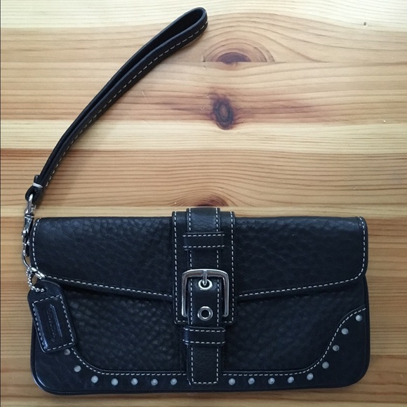 Coach pebble leather wristlet!