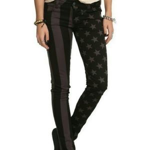 Black Grey Stars And Stripes Skinny Jeans