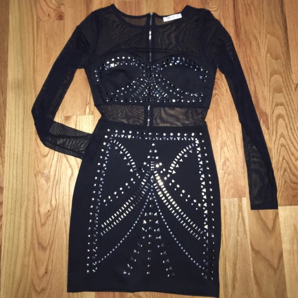 ArdenB mesh black stud dress - Picture 1 of 4
