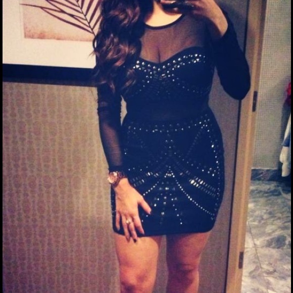 ArdenB mesh black stud dress - Picture 4 of 4