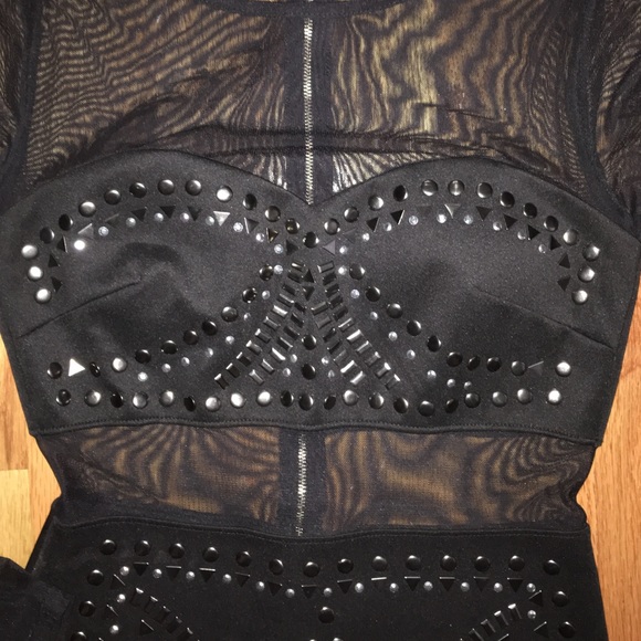 ArdenB mesh black stud dress - Picture 3 of 4