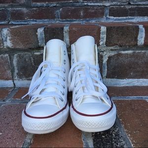 White Leather High Top Converse