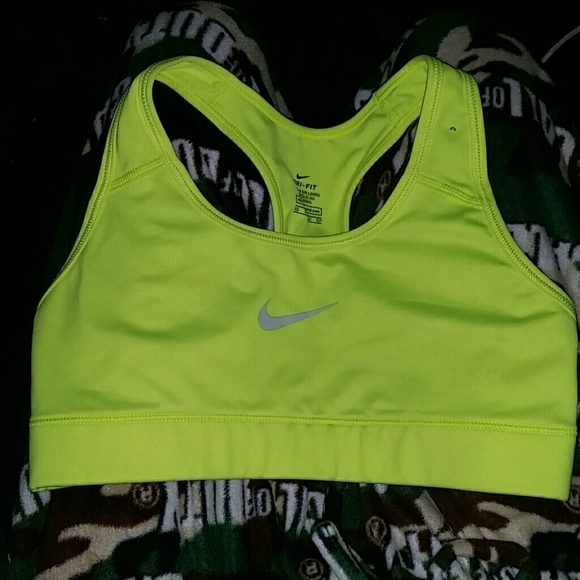 Neon nike dri fit sports bra