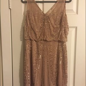 Gold/Champagne Beaded Adrianna Papell Dress