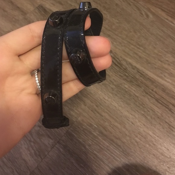 Burberry black patent leather bracelet