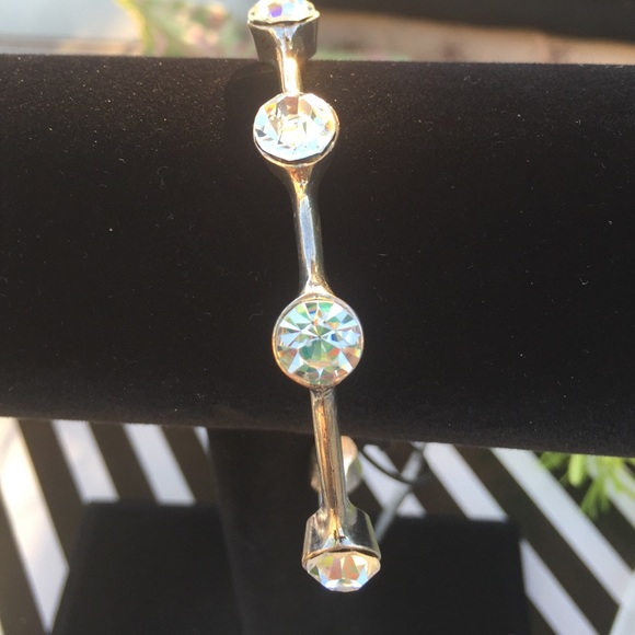 Silver Rhinestone Stud Bangle - Picture 4 of 4
