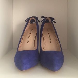 Royal Blue High Heels with Laced Bow Tie on Back.