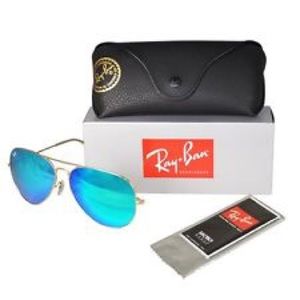 Authentic Ray Ban Blue Mirror Aviator Sunglasses Authentic Ray Ban Blue Mirror Aviator Sunglasses