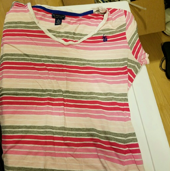 Polo T-shirt, v-neck, flawless, fits med/lrg
