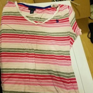 Polo T-shirt, v-neck, flawless, fits med/lrg