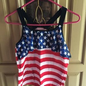 JUSTICE FLAG TANK SIZE 14 WORN 1 TIME!!
