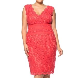 Nwt tadashi shoji lace cocktail dress 16q plus